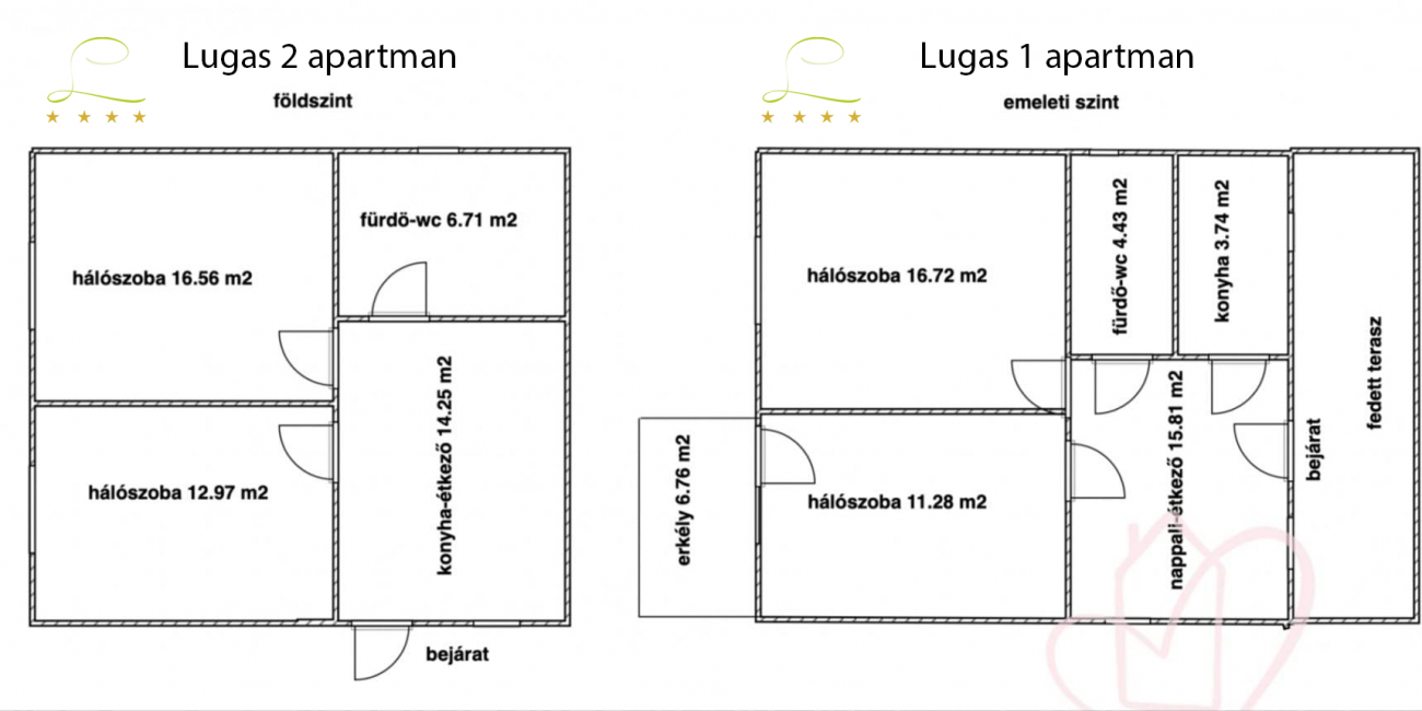 alaprajz Lugas Apartman **** Miskolctapolca