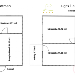 alaprajz Lugas Apartman **** Miskolctapolca