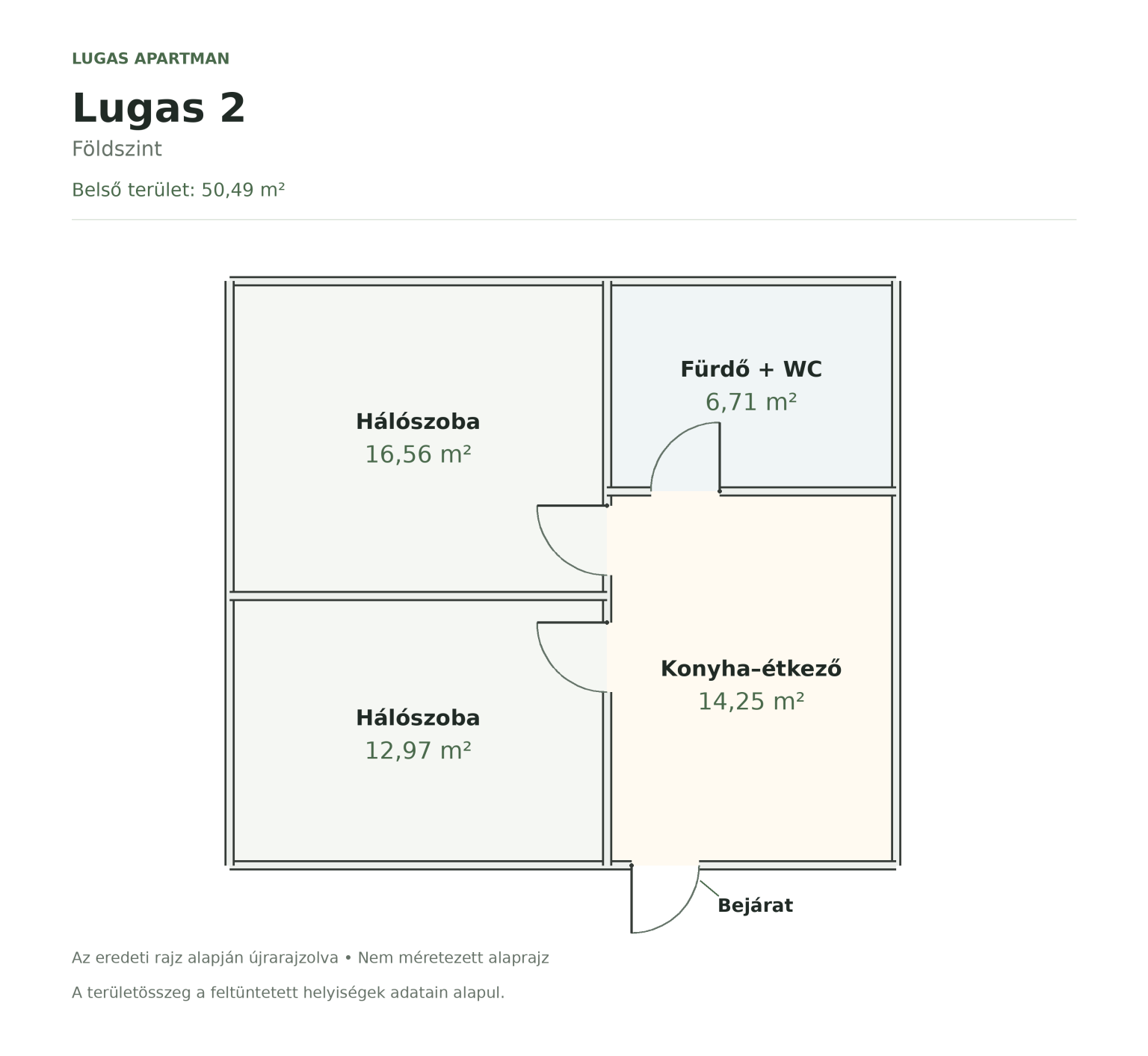 Lugas Apartman 2 alaprajza, földszint